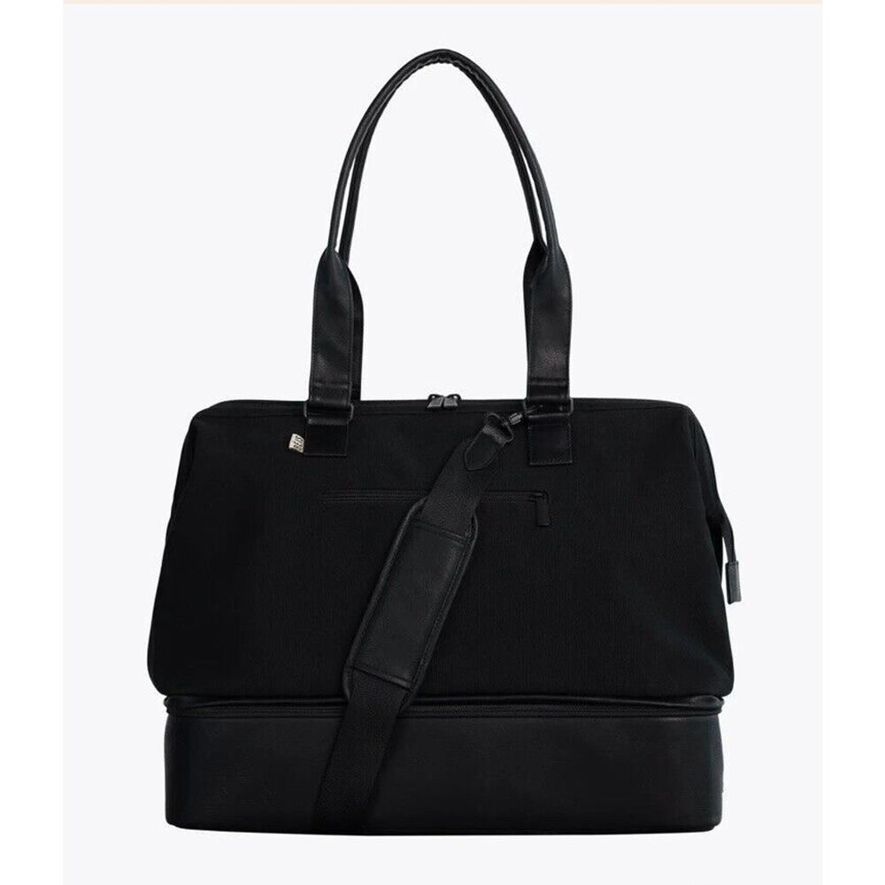 BEIS Black Travel Weekender Bag with Removable Strap